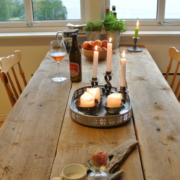 Decorative Rustic Table in Kitchen