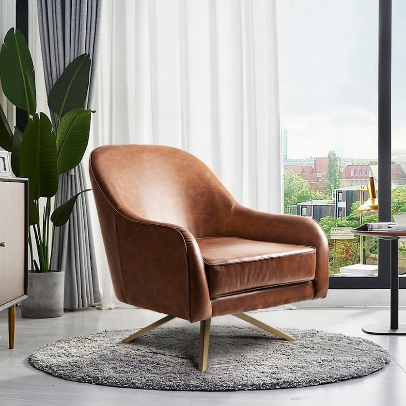 leather swivel club chair