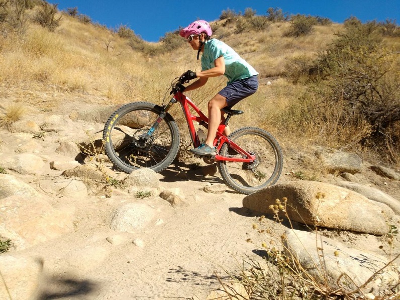 male mountain biking