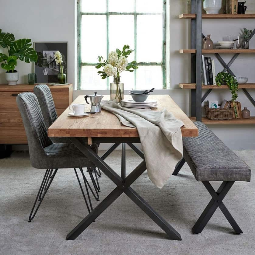 wooden INDUSTRIAL DINING TABLE