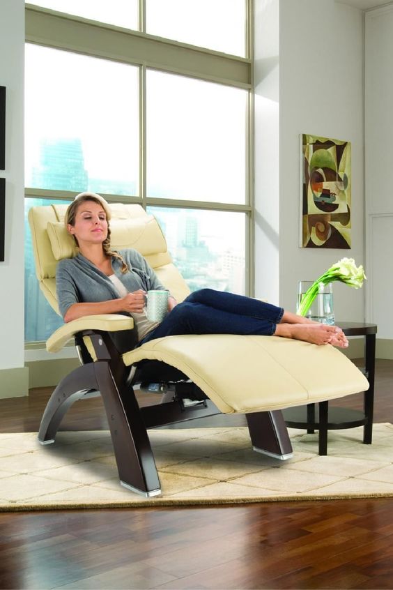 woman on a human touch chair