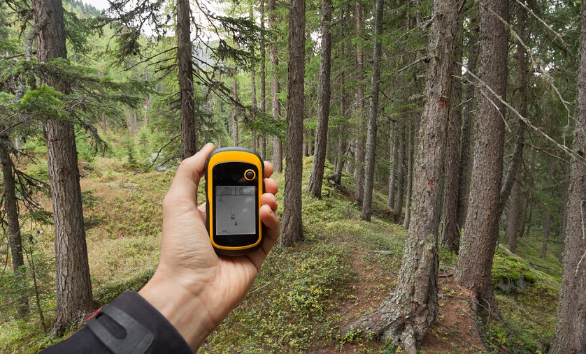 close-up of hiking gps system