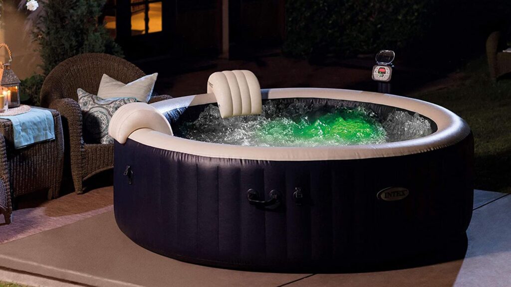 This variation of hot tubs is the most expensive and easy-to-assemble model out of all of them. These tubs are usually made from vinyl or latex and can be placed on any flat and solid surface. Inflatable spa tubs are great for using over a short period of time, as they don’t include a sitting bench and get uncomfortable very fast. If you’re just leaning into soaking sessions, this may be your best option as it’s very simple for assembling, can be transported into different locations and won’t make a huge dent to your wallet.