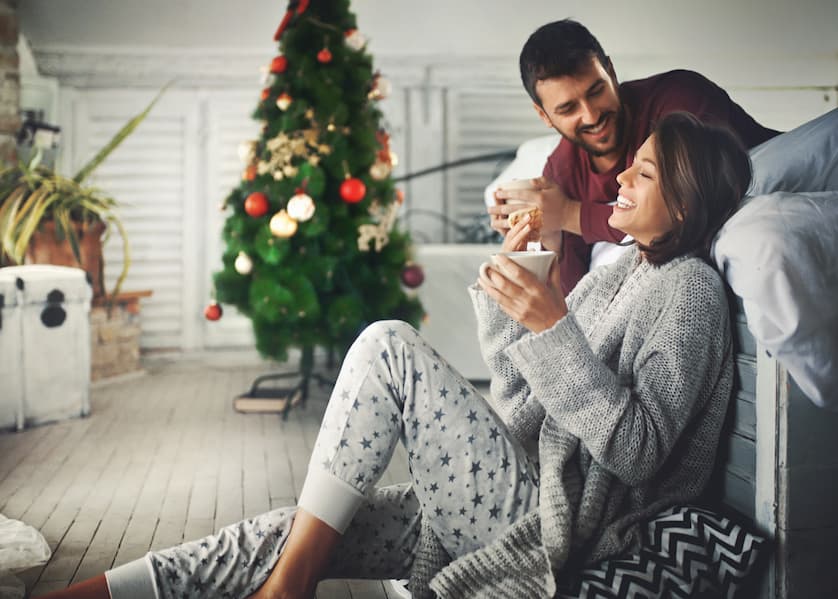 Couple enjoying in loungwear