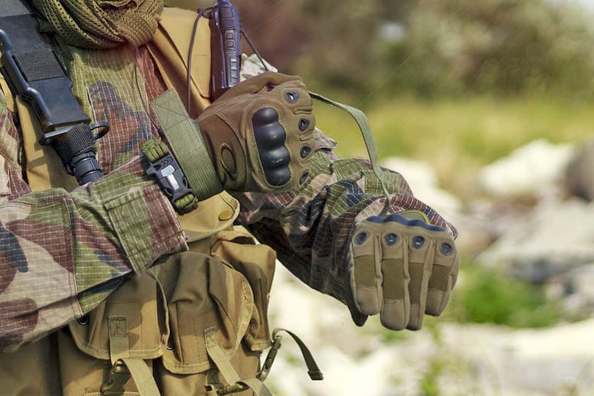 green tactical gloves
