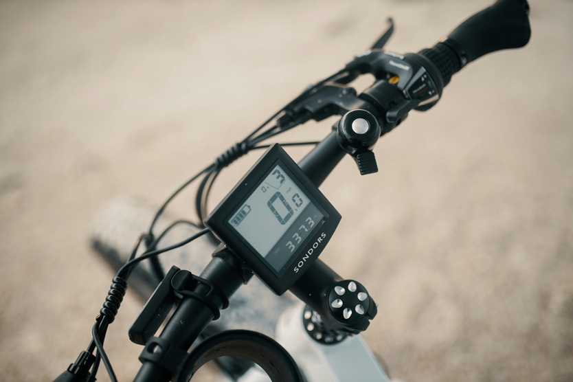 close-up of an electric bike